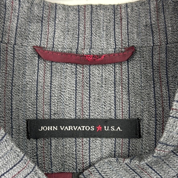 John Varvatos Gray Striped Suit Vest - Picture 4 of 12